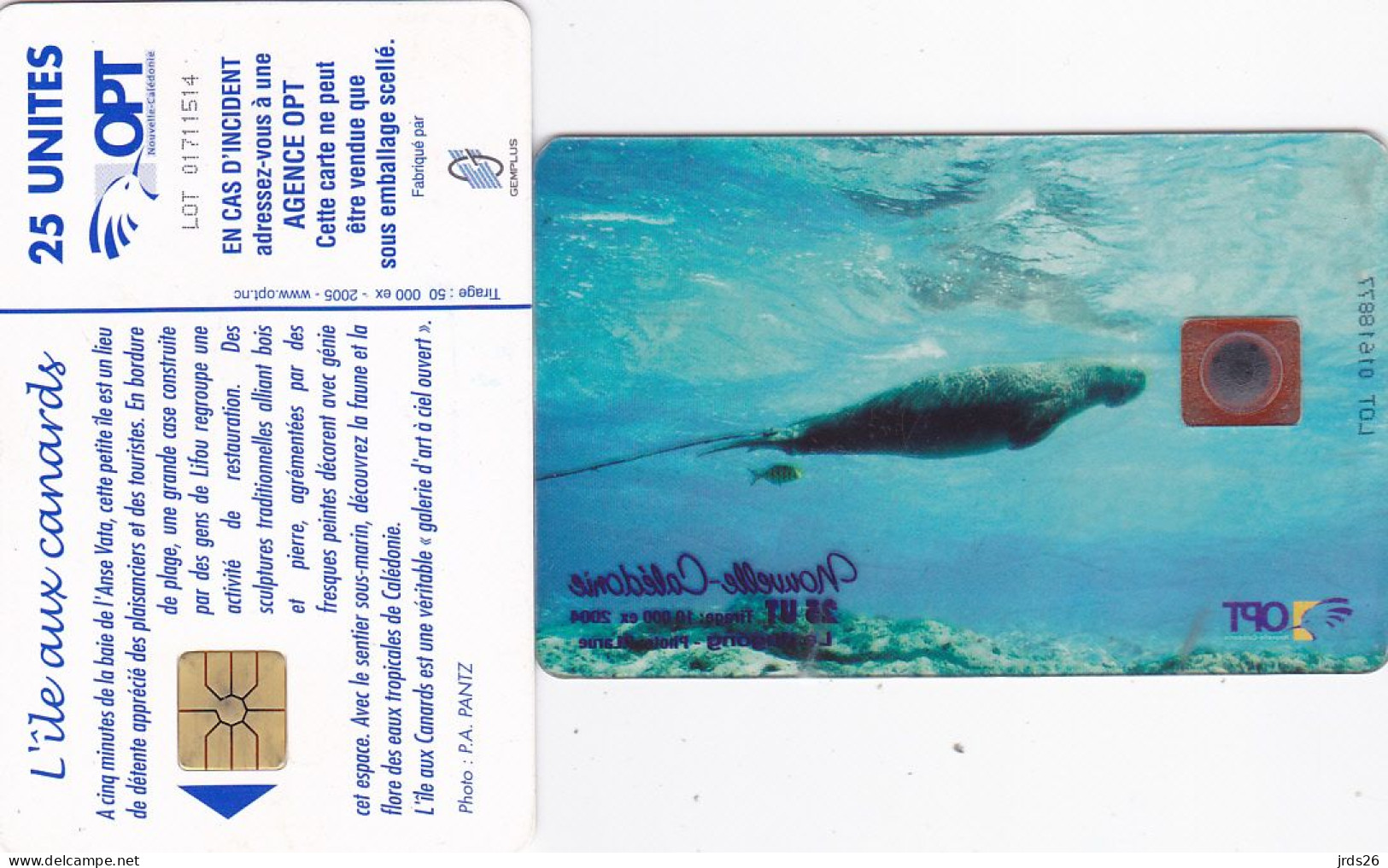 New Caledonia 2 Phonecards Chip - - - Dugong, Ile Aux Canards - Nouvelle-Calédonie