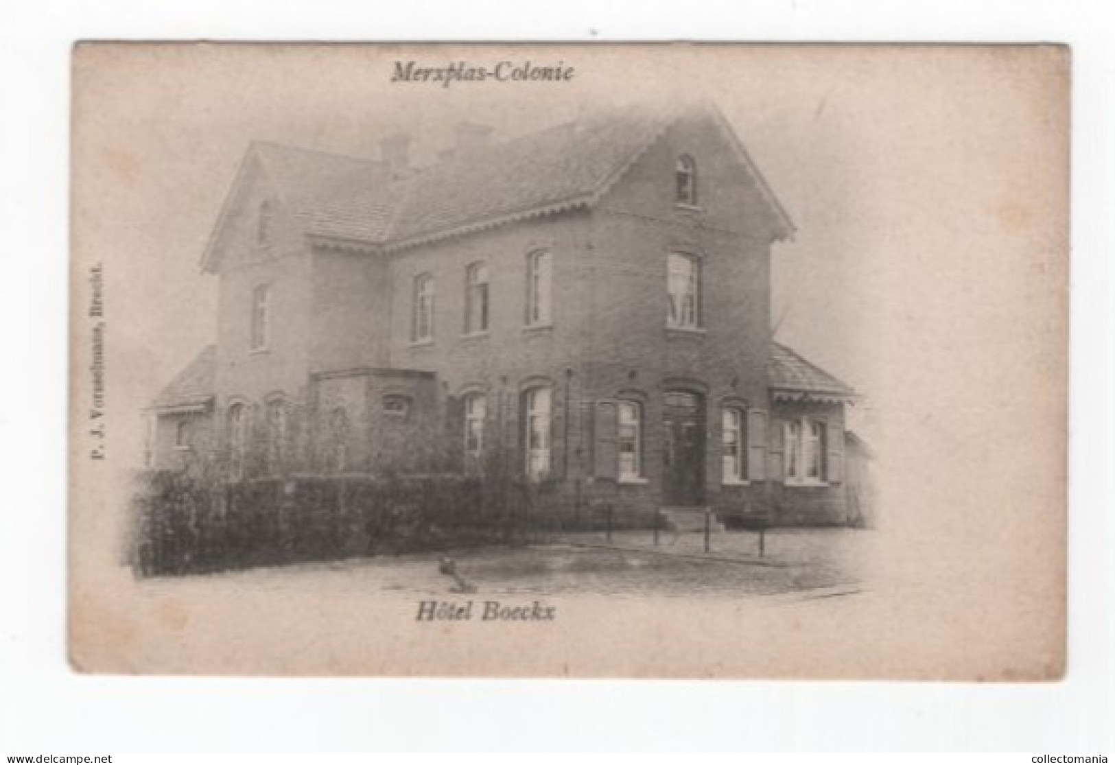 2 Oude Postkaarten Merxplas Merksplas  Colonie  Hôtel Boeckx  Zicht In Het Dorp 1933 - Merksplas