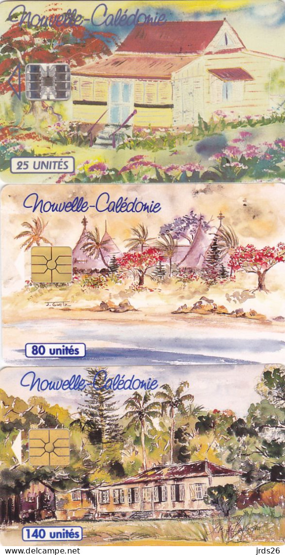 New Caledonia 3 Phonecards Chip - - - Landscapes (Complete Series) - Nouvelle-Calédonie