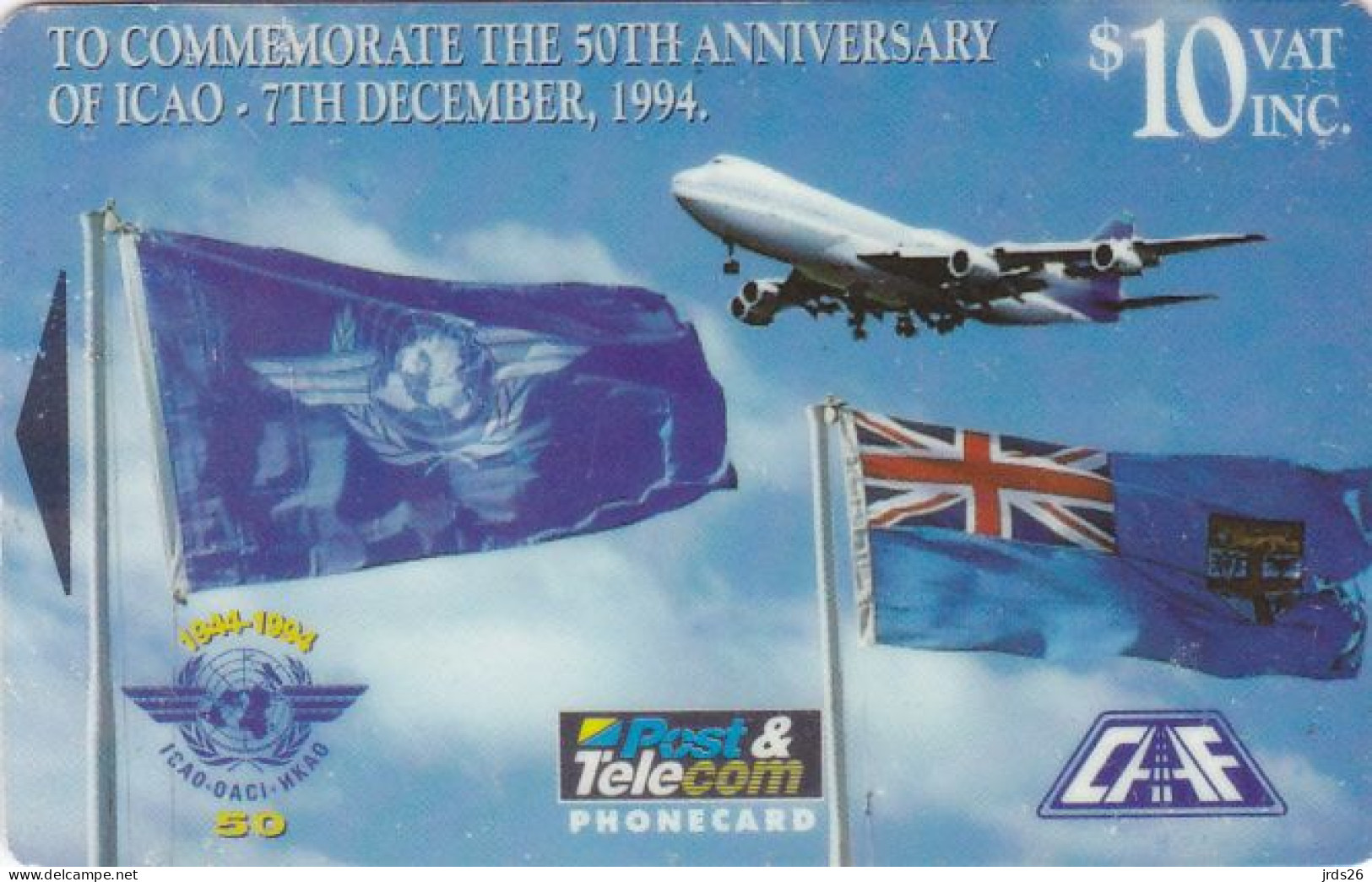 Fiji Phonecard GPT  - - - ICAO/CAAF Anniversary  BCFJD - Fiji