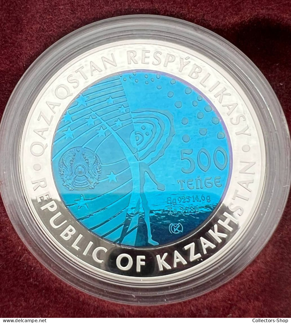 KAZAKHSTAN:NEW Coin 500 Tenge 2021 SALYUT-1 (DOS-1) Silver +TANTALUM Space - Kazakhstan