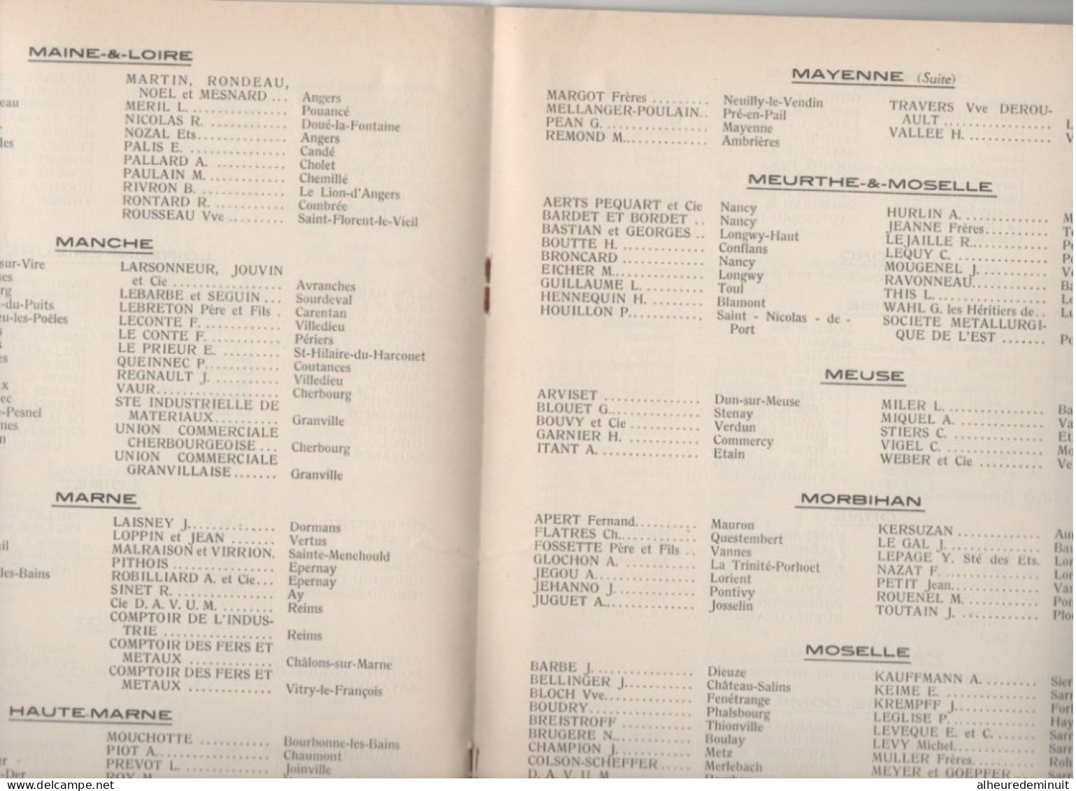 COMPTOIR SIDERURGIQUE DE FRANCE"1934"liste Des Marchands De Fer De France Et Algérie"Laminés"Poutrelles"Feuillards"..... - Matériel Et Accessoires