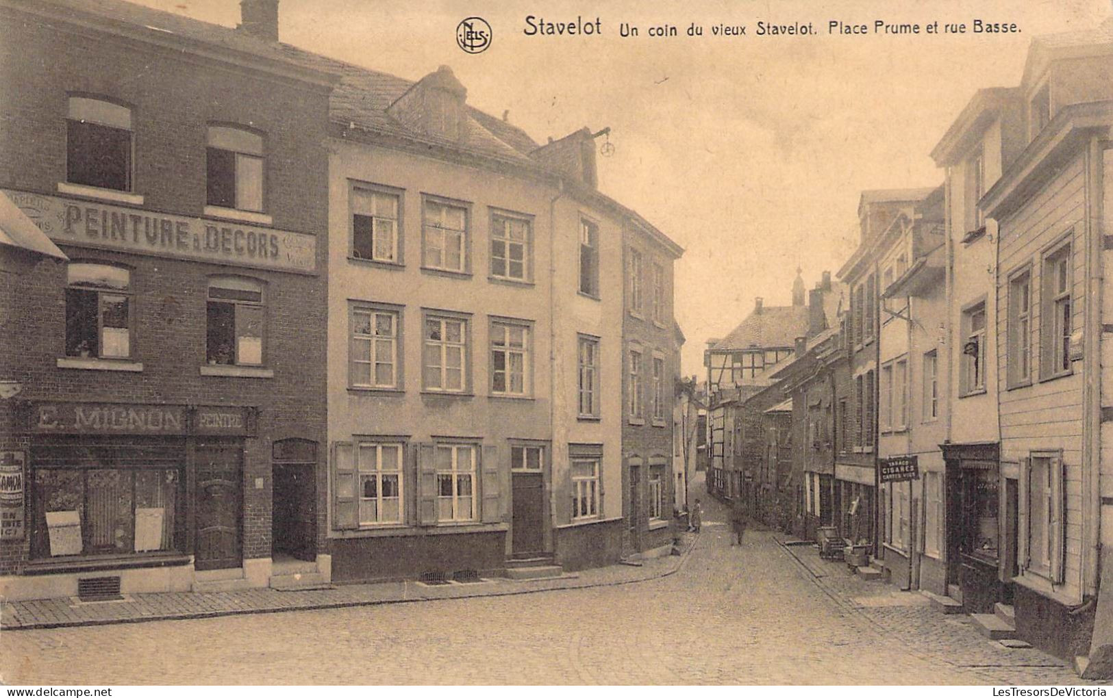 Belgique - Stavelot - Un Coin Du Vieux Stavelot - Place Prume Et Rue Basse - Hôtel Du Commerce - Carte Postale Ancienne - Verviers