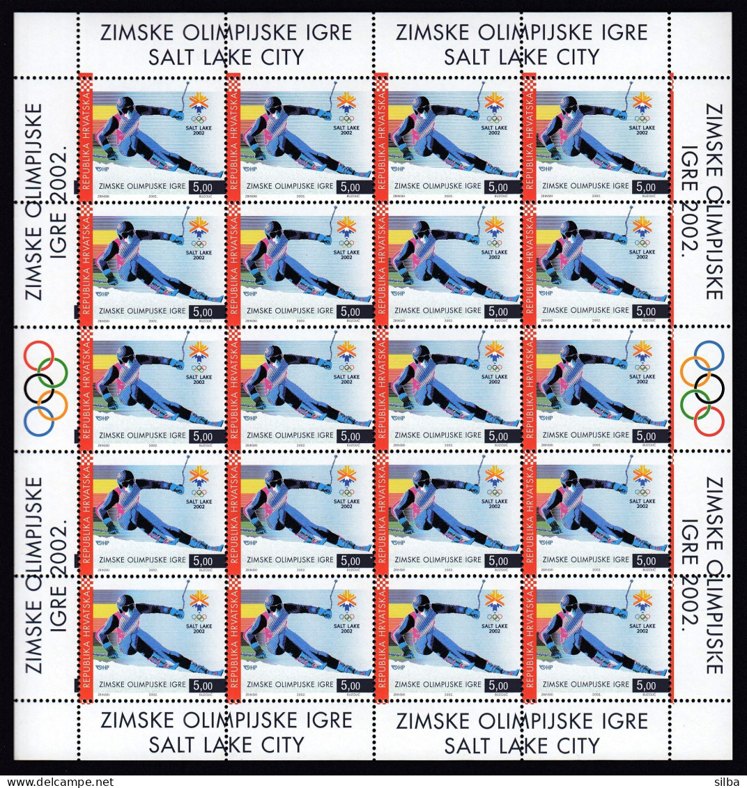 Croatia 2002 / Winter Olympic Games Salt Lake City / Alpine Skiing / MNH Stamps Sheet - Hiver 2002: Salt Lake City