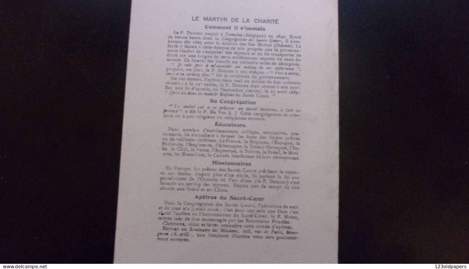 Tremeloo. - Geboortehuis Van / Pater Damiaen LE PERE DAMIEN SACRE COEUR LEPRE A 33 ANS  A 49 ANS - Tremelo