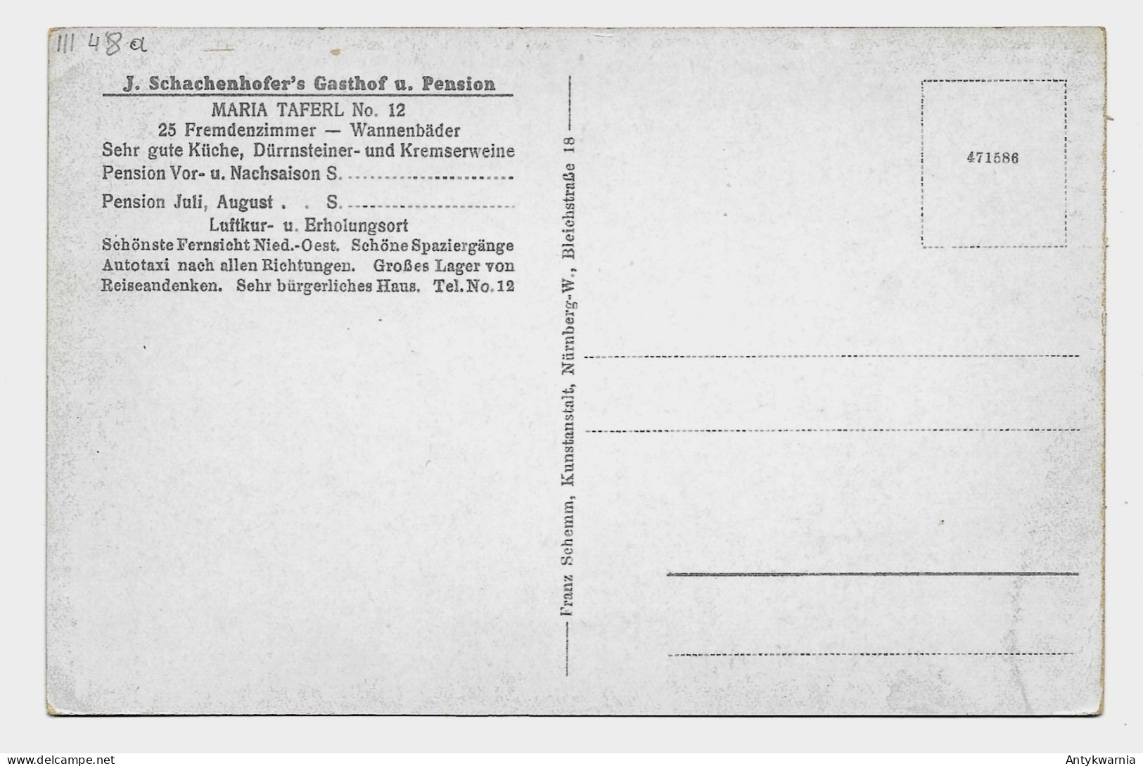 Maria Taferl, Schachenhofers Gasthof Und Pension  Ca.1930y G236 - Maria Taferl