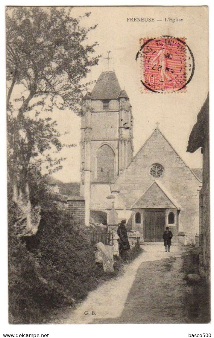 1908 FRENEUSE - L'EGLISE Animée - Freneuse