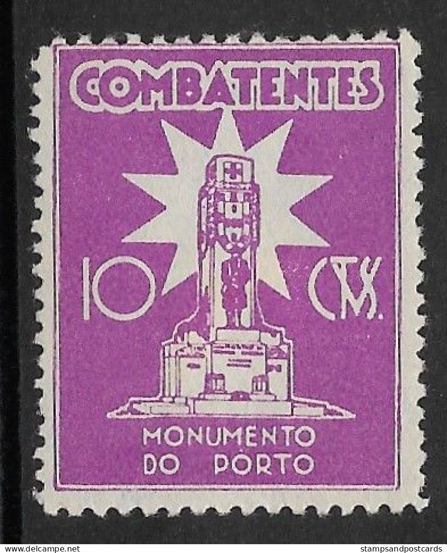 Portugal Vignette Combattants Première Guerre Monument Au Porto WWI Veteran Fighters Monument Cinderella - Emisiones Locales