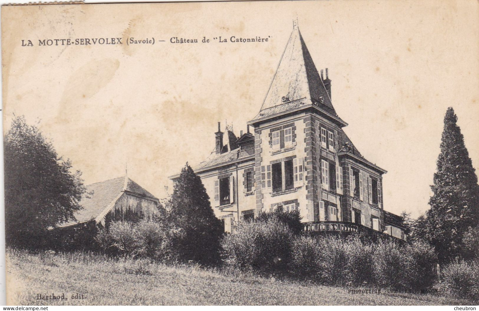 73. LA MOTTE SERVOLEX. CPA.  CHATEAU DE LA CATONNIERE. ANNEE 1931 + TEXTE - La Motte Servolex