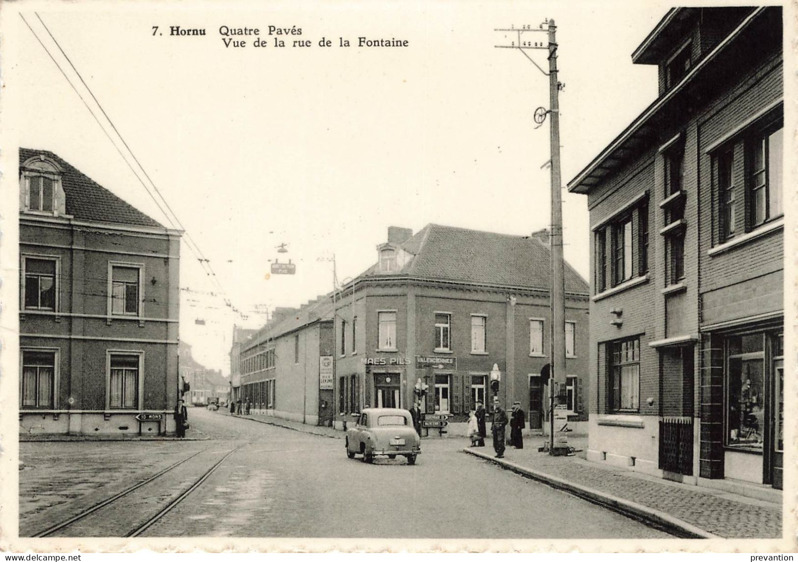 HORNU - Quatre Pavés - Vue De La Rue De La Fontaine -  Photo Carte - Boussu