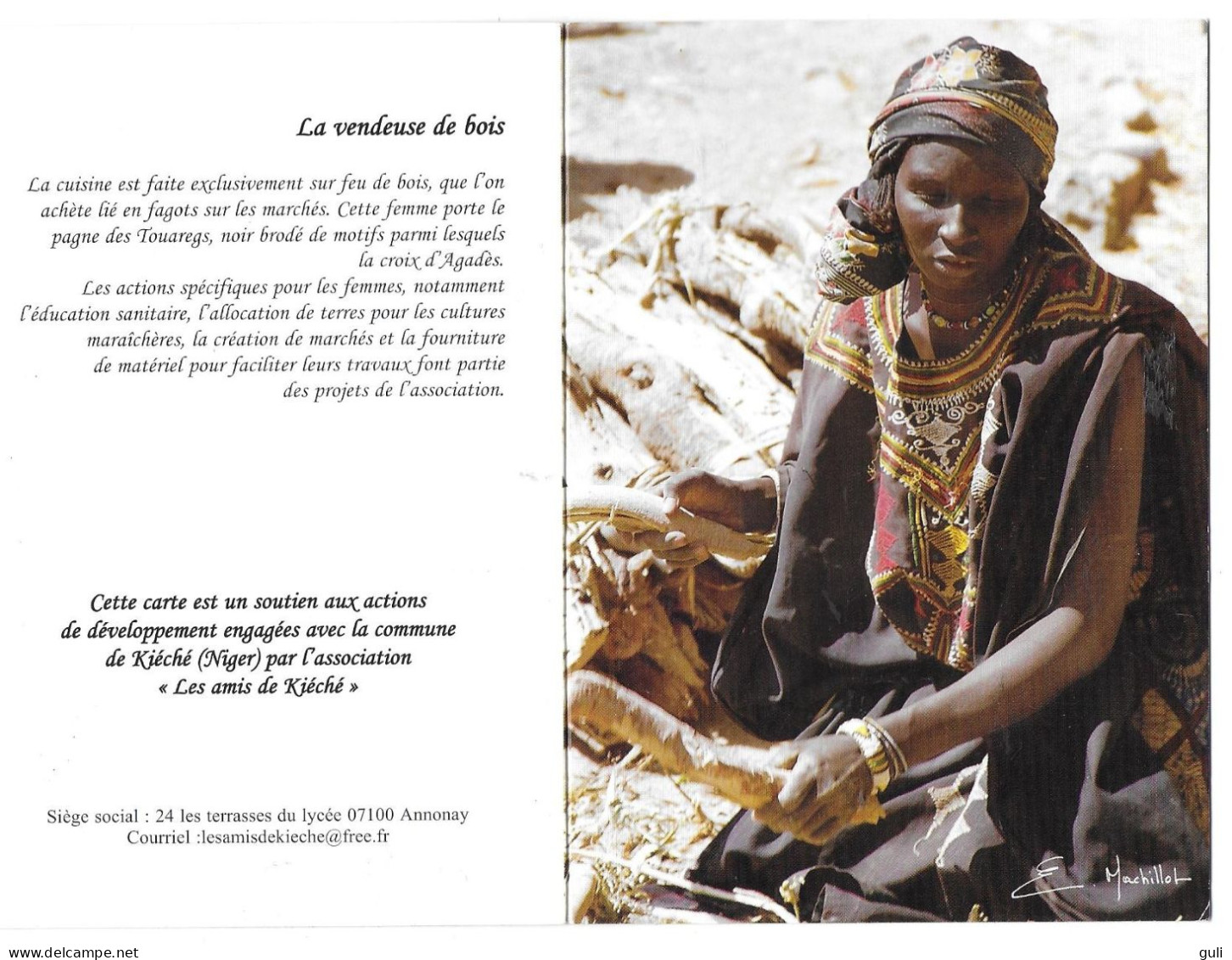 Afrique > NIGER Carte Double Kiéché La Vendeuse De Bois Les Amis De Kieche / Photo Machillot  *PRIX FIXE - Niger