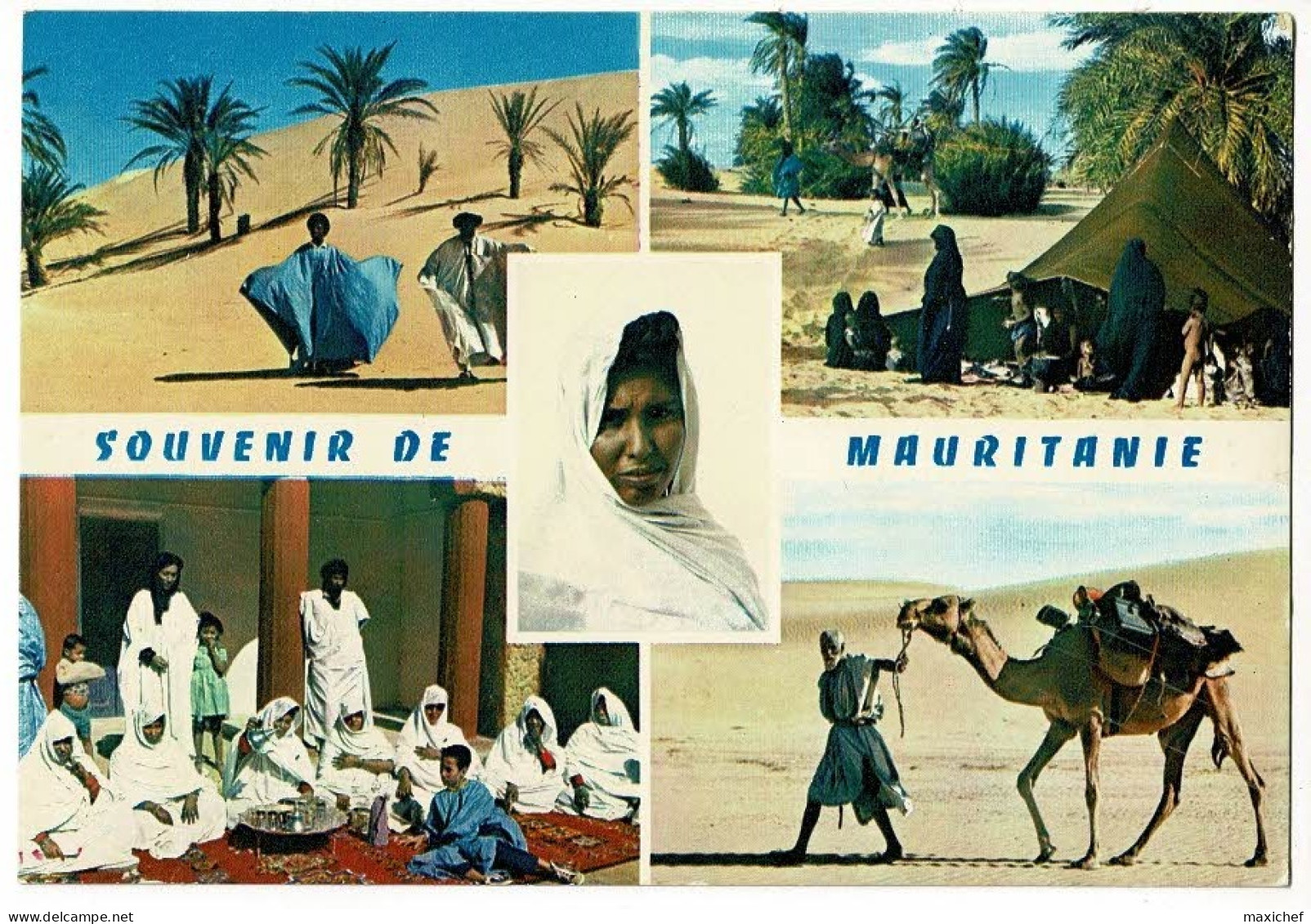 Souvenir De Mauritanie - Dunes De Sable, La Vie Sous La Tente, L'heure Du Thé, Chamelier Dans Les Dunes, Jeune Femme - Mauritanie