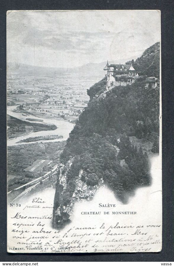 1903 - Chateau De Monnetier, Saleve. Cachet D'arrivée MEYRIN .GENEVE SUISSE - Meyrin