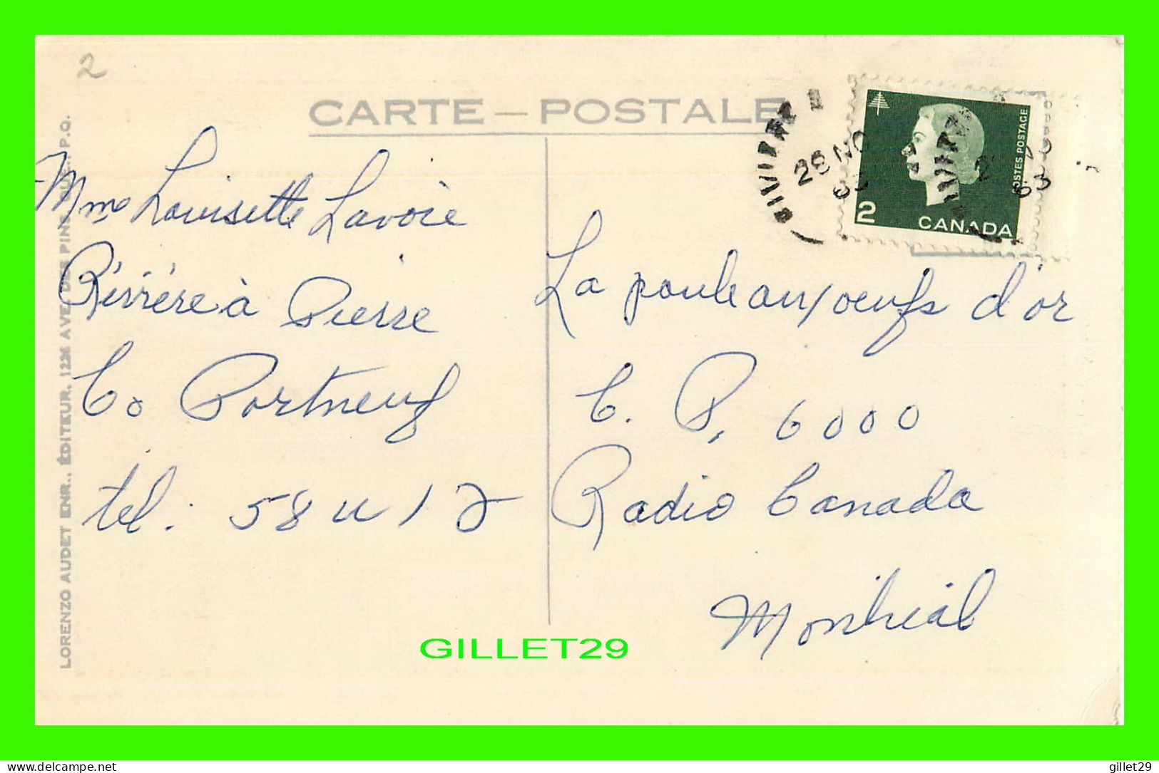 STE-ANNE-DE-BEAUPRÉ, QUÉBEC -  LA BASILIQUE - LORENZO AUDET ENR. ÉDITEUR No 72 - CIRCULÉE EN 1965 - - Québec - Château Frontenac