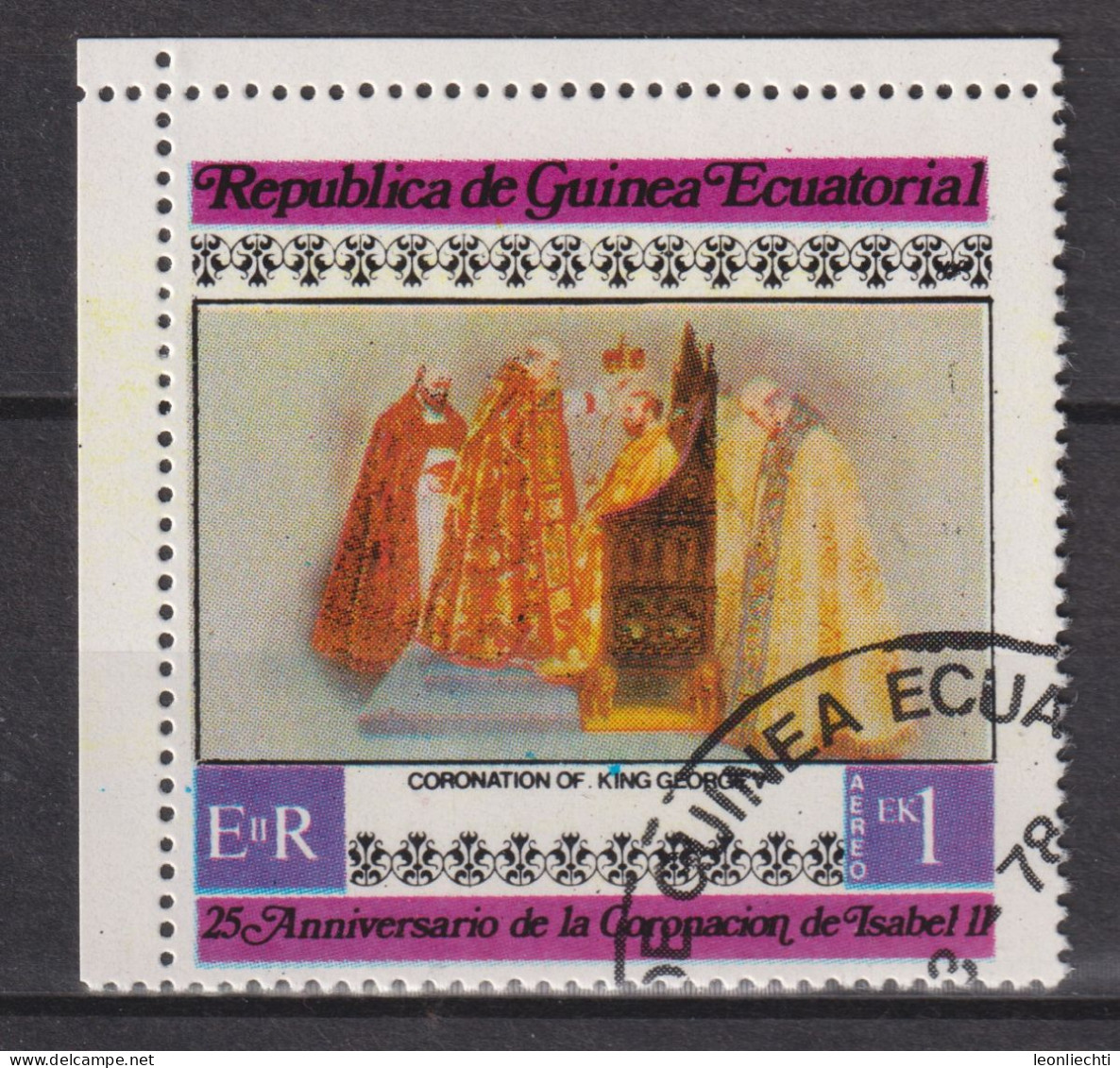 1978 Äquatorial-Guinea, Yt:GQ PA115-A°, Coronation Of King George V,  Elizabeth II, 25th Coronation (VI) - Guinée Equatoriale