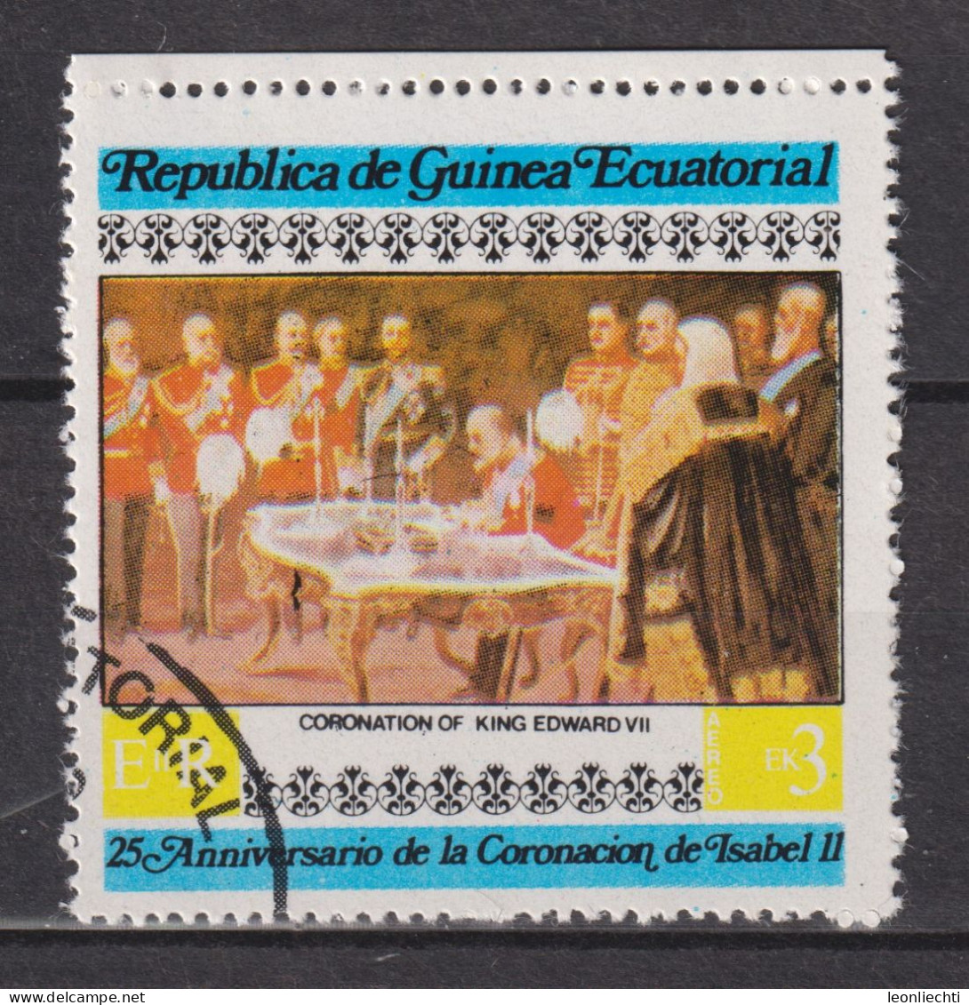 1978 Äquatorial-Guinea, Yt:GQ PA115-B°, Coronation Of King Edward VII,  Elizabeth II, 25th Coronation (VI) - Guinée Equatoriale