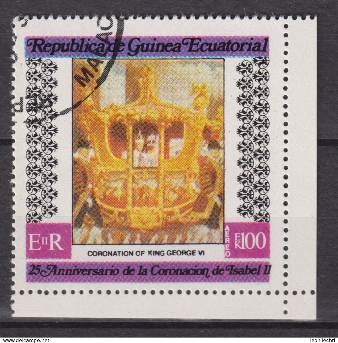 1978 Äquatorial-Guinea, Yt:GQ PA115-H°, Coronation Of King Edward VII,  Elizabeth II, 25th Coronation (VI) - Guinée Equatoriale
