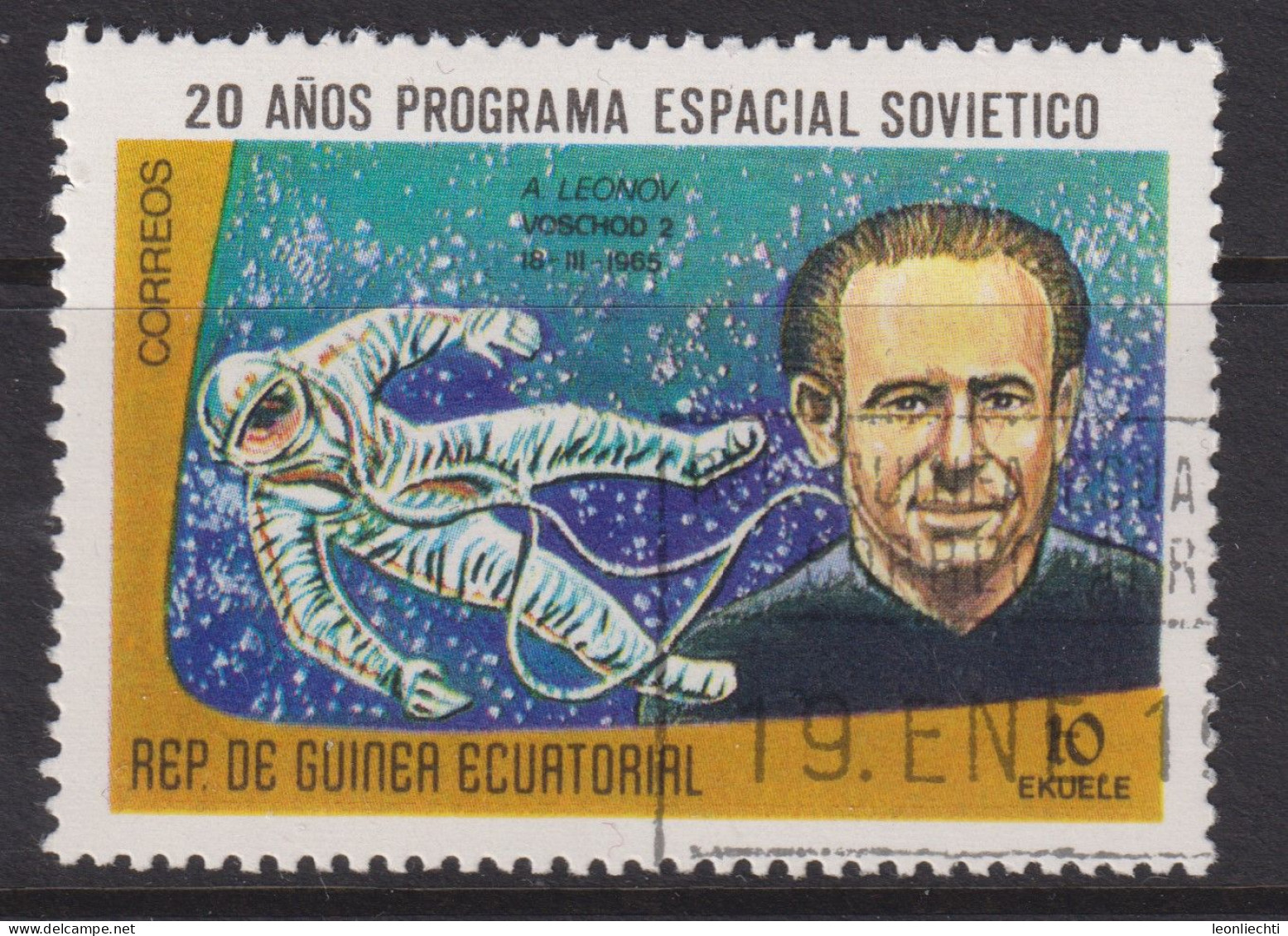 1978 Äquatorial-Guinea,  Mi:GQ 1273°/ Yt:GQ 114-E°,  A. Leonov And "Voskhod 2", Soviet Space Program - Guinée Equatoriale