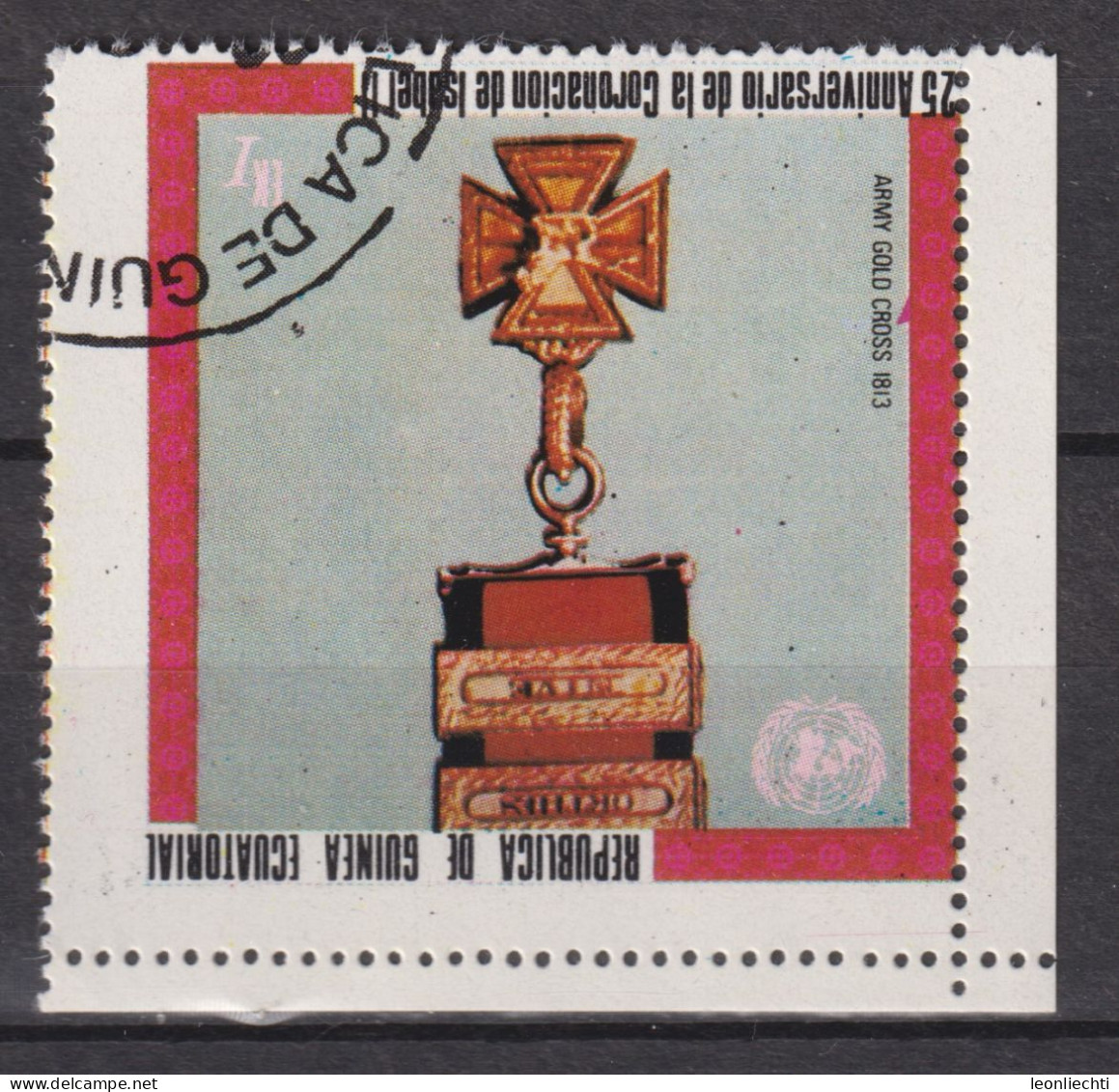 1978 Äquatorial-Guinea, Yt:GQ 119-A°,  Army Gold Cross 1813,  Elizabeth II, 25th Coronation (V) Medals - Guinée Equatoriale