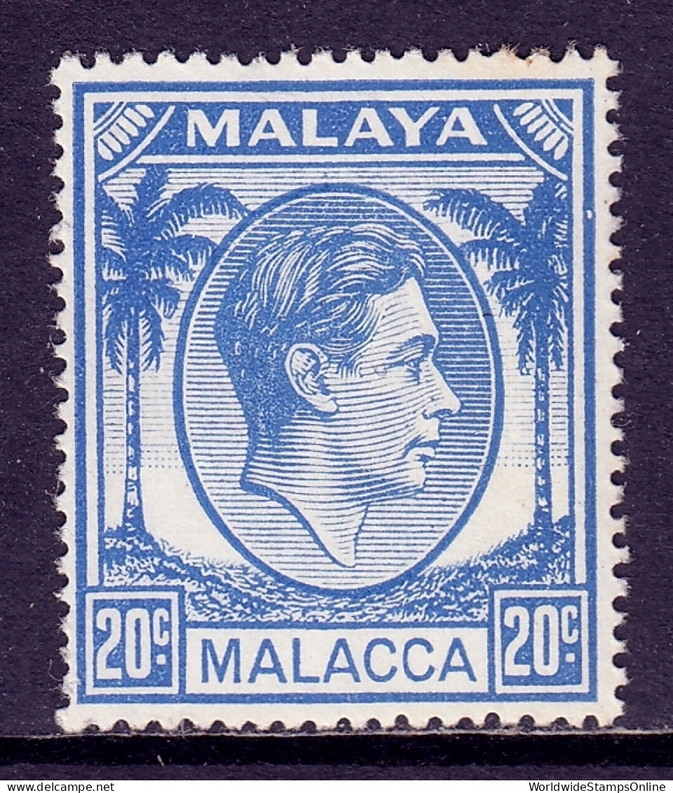 Malaya (Malacca) - Scott #25 - MH - Toning Spot At Top - SCV $7.50 - Malacca
