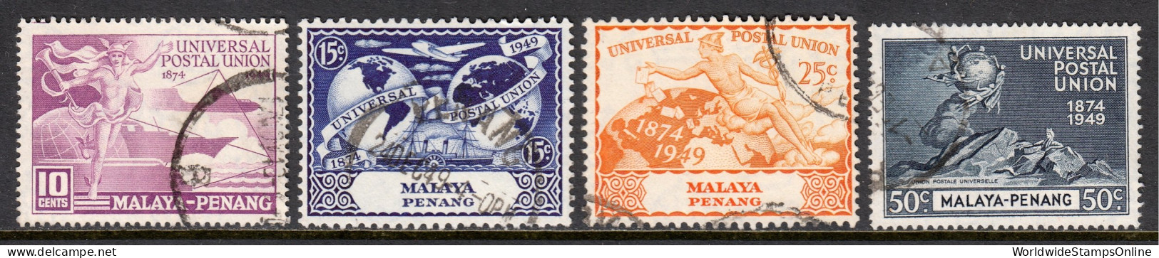 Malaya (Penang) - Scott #23-26 - Used - Pulled Perf #25 - SCV $11 - Penang