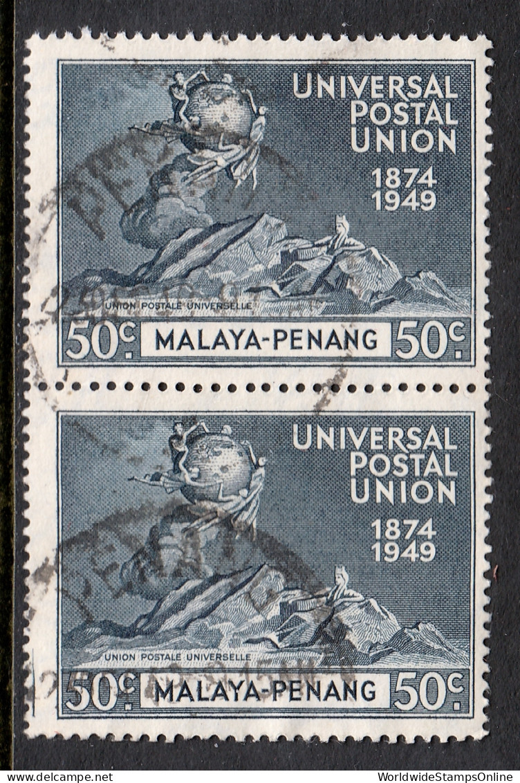 Malaya (Penang) - Scott #26 - Pair - Used - SCV $8.00 - Penang