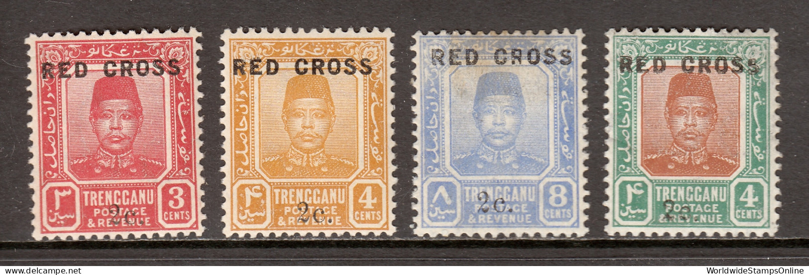 Malaya (Trengganu) - Scott #B1-B4 - MH - Toning - SCV $11.50 - Trengganu