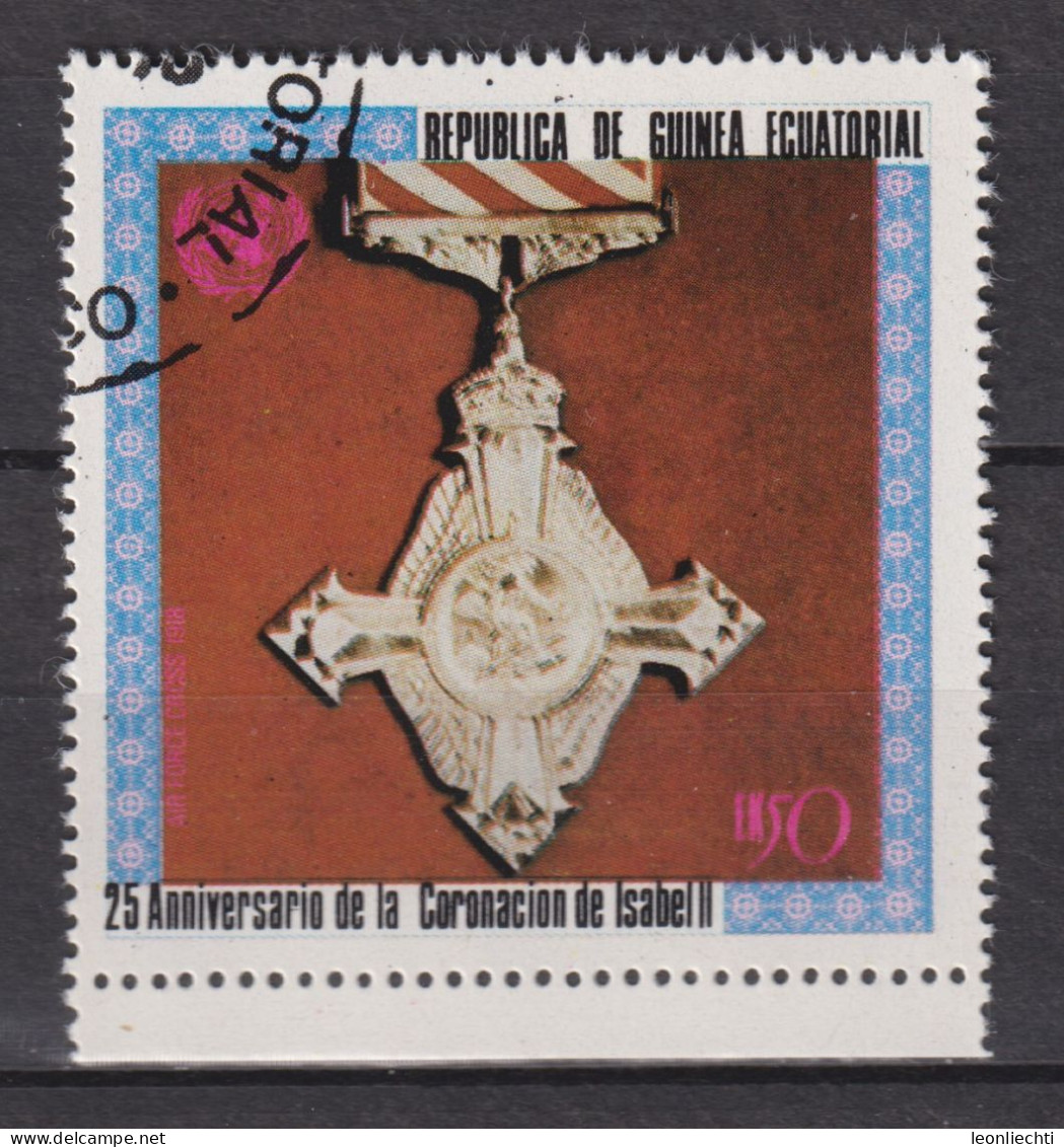 1978 Äquatorial-Guinea, Yt:GQ 119-F°, Air Force Cross 1918,  Elizabeth II, 25th Coronation (V) Medals - Guinée Equatoriale