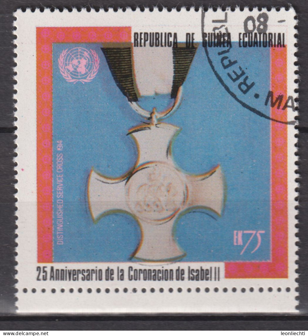 1978 Äquatorial-Guinea, Yt:GQ 119-G°, Distinguished Service Cross 1914,  Elizabeth II, 25th Coronation (V) Medals - Guinée Equatoriale