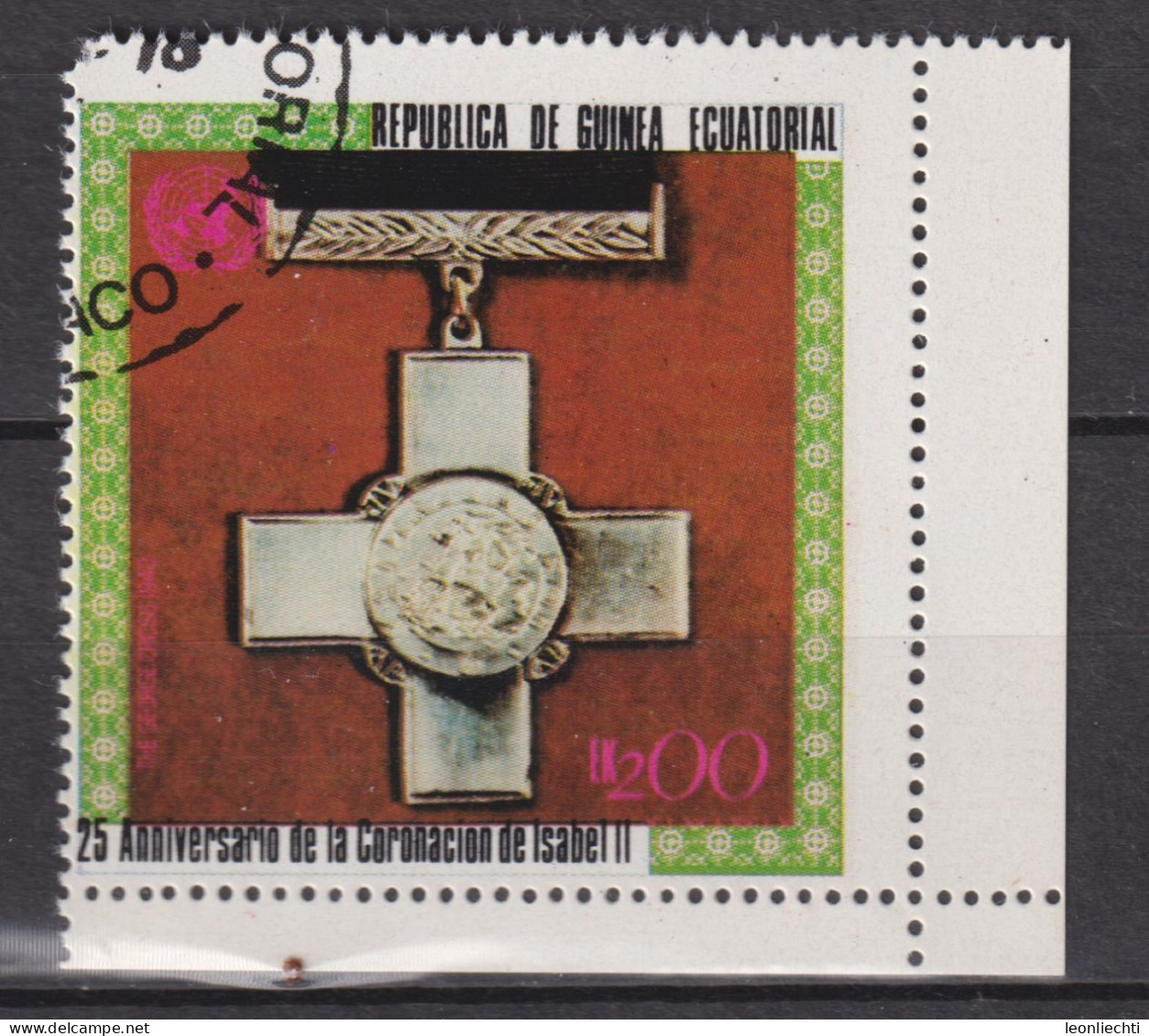 1978 Äquatorial-Guinea, Yt:GQ 119-H°,The George Cross 1940,  Elizabeth II, 25th Coronation (V) Medals - Guinée Equatoriale