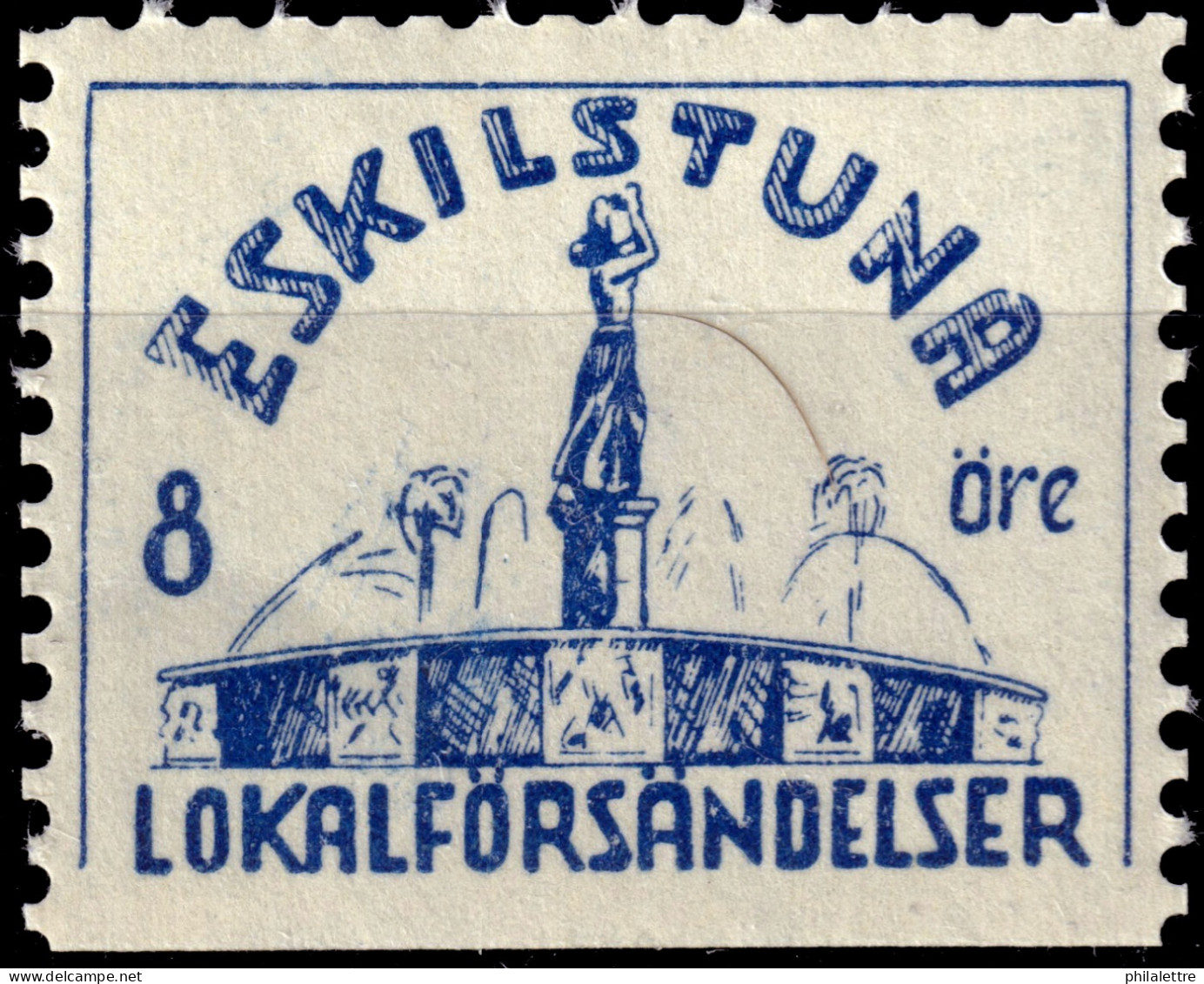 SUÈDE / SWEDEN - Local Post ESKILSTUNA 8öre Blue (imperf At Bottom) - Mint NH** - Local Post Stamps