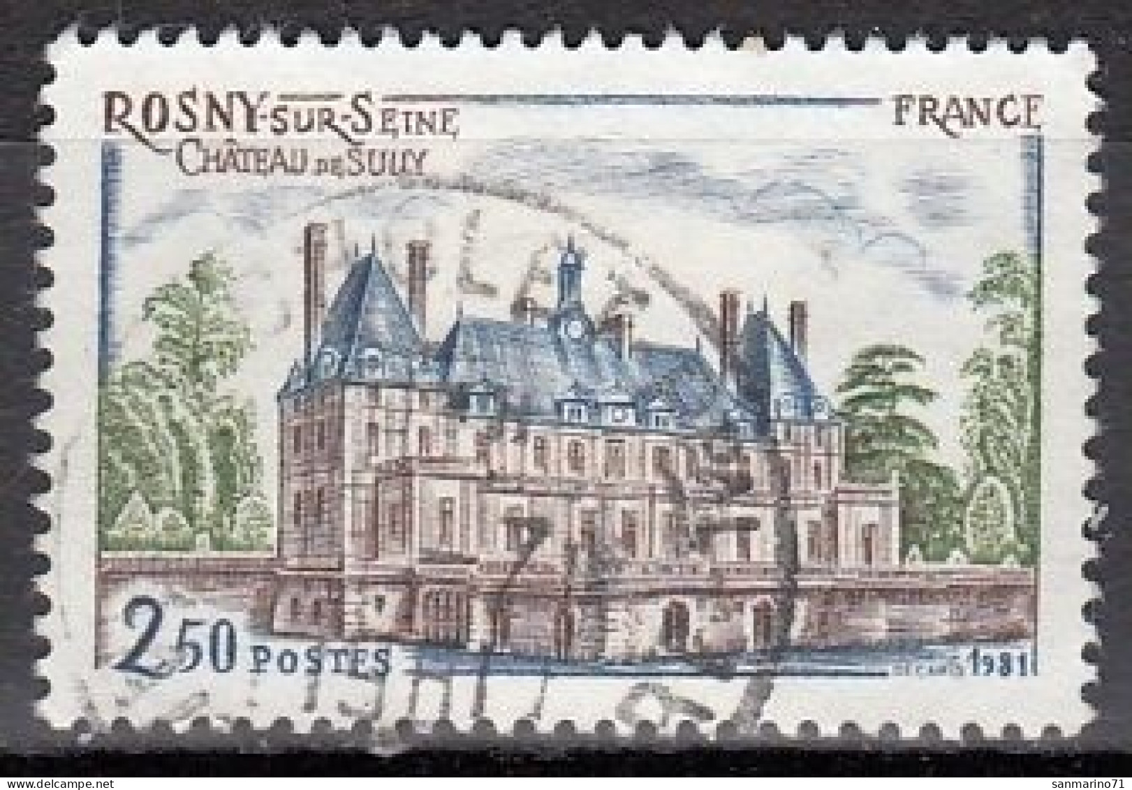 FRANCE 2251,used,falc Hinged - Châteaux