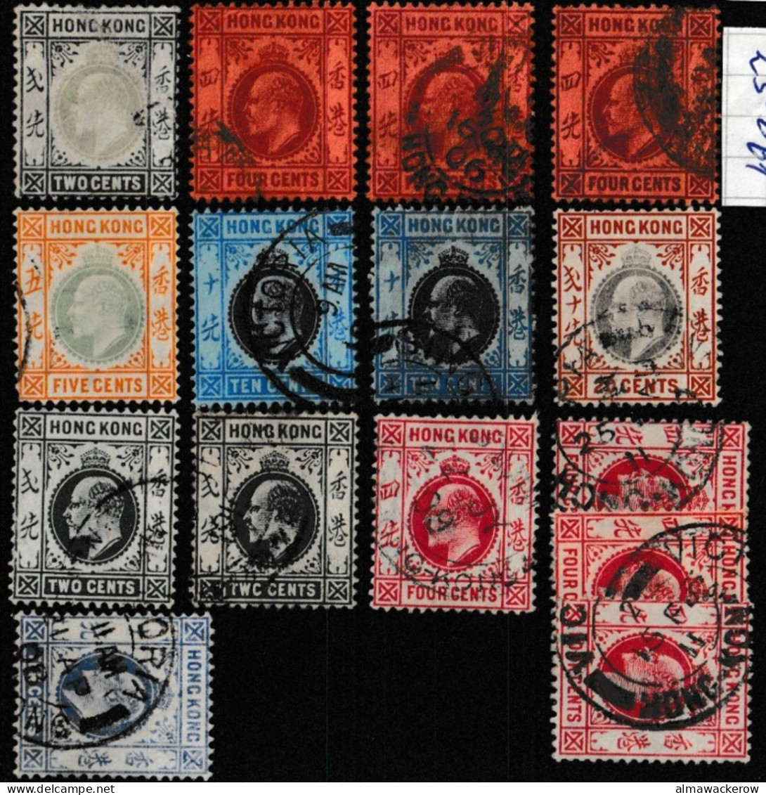 23-061 Hong Kong 1904-1907 King Edward VII. Definitives Wmk Mult Crown CA Used O - Oblitérés