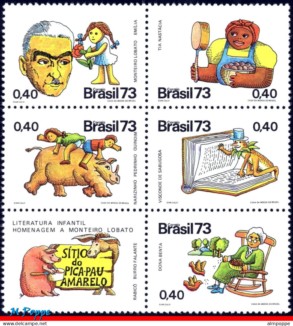 Ref. BR-Y1973-S BRAZIL 1973 - ALL COMMEMORATIVE STAMPSOF THE YEAR, SC# 1276~1331+RA17 MNH VF, . 57V Sc# 1276-1331 - Annate Complete