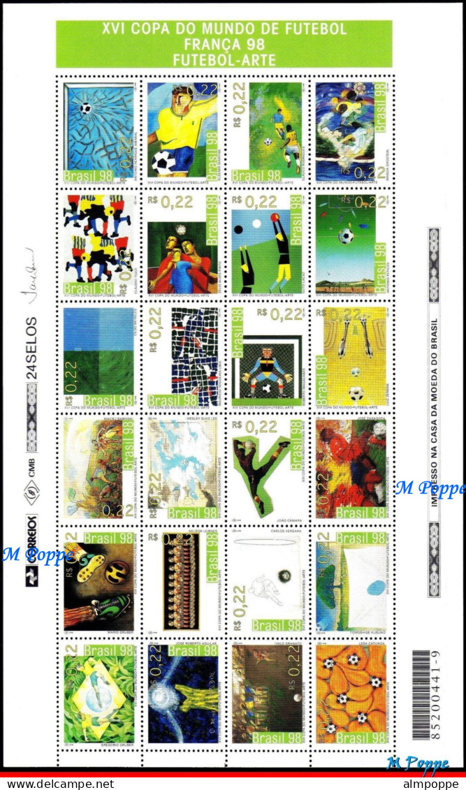 Ref. BR-Y1998 BRAZIL 1998 - ALL STAMPS ISSUED, **FREE SHIPPING**, FULL YEAR, SC# 2662A~2703 EXCEPT REG., MNH, 111V - Annate Complete