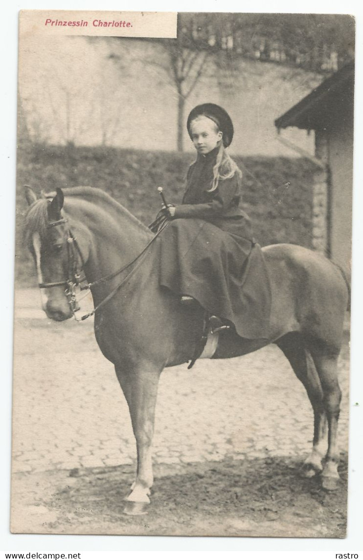 Princesse Charlotte à Cheval  (1909) - Famille Grand-Ducale