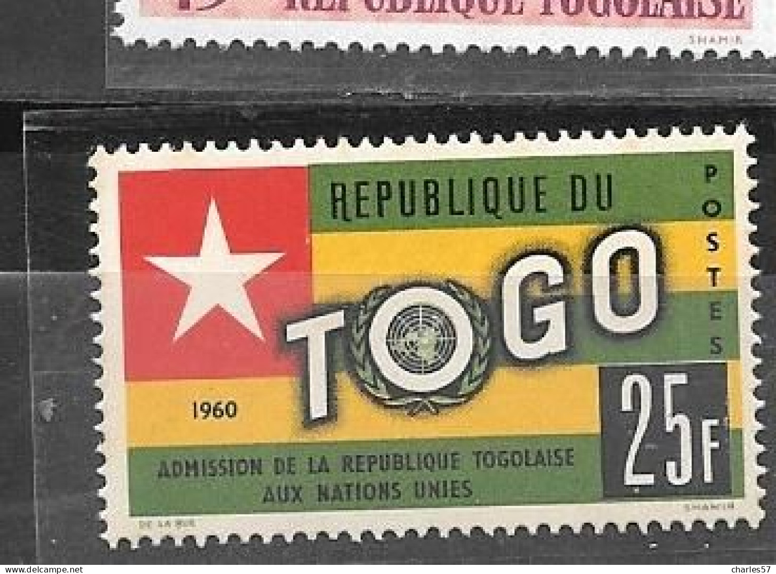Togo-Poste  N°323 ** Admission Du Togo Aux Nations Unies-. (moins De 25%de La Cote) - Otros & Sin Clasificación
