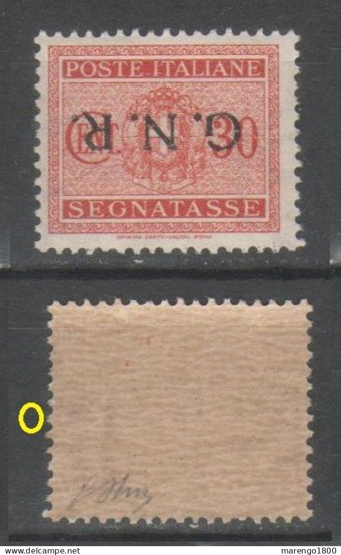 ITALIA 1944 - GNR - Segnatasse 30 C. Soprastampa Verona Capovolta ** - Firmato              (g8202) - Portomarken