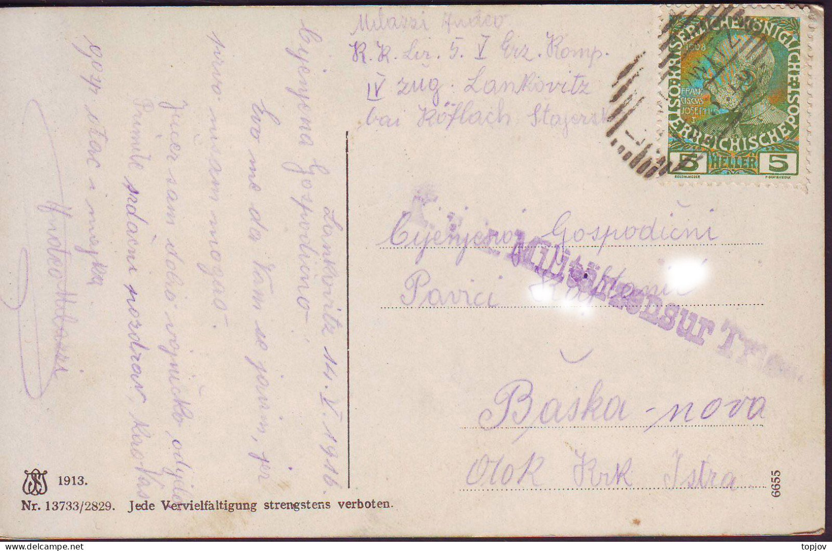 AUSTRIA - K.u.K.  IV  ZUG  JANKOVITZ - MARIA LANKOWITZ - 1916 - Köflach