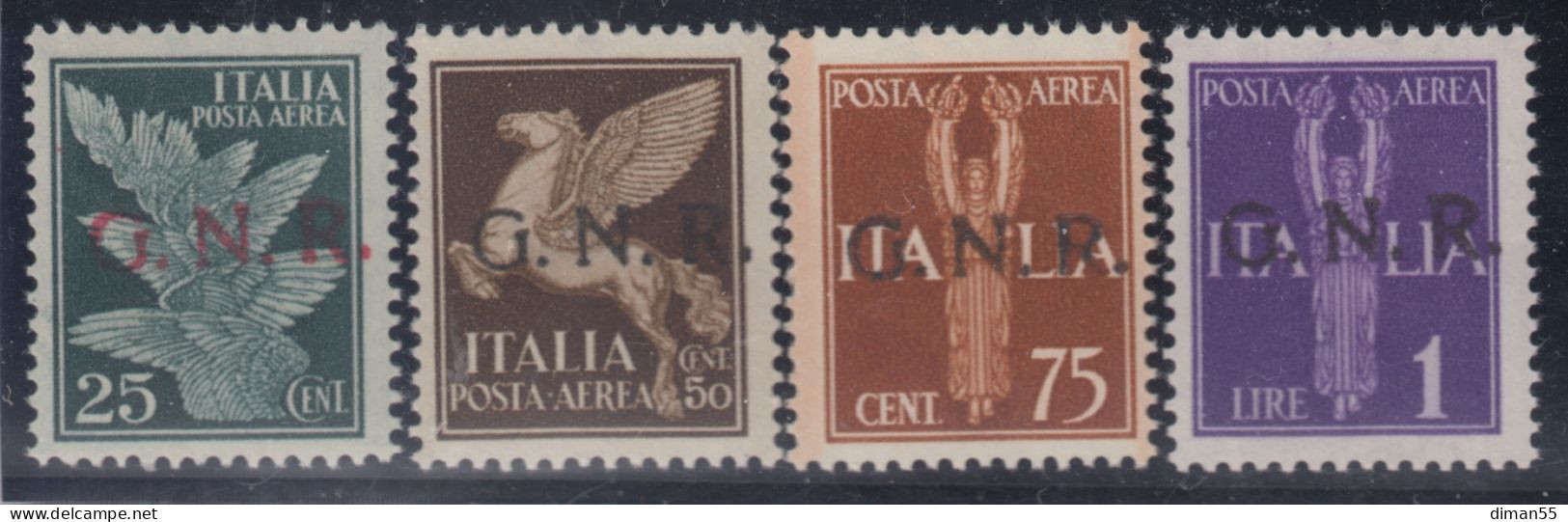 Italy - 1944 R.S.I. - N.A 117-118-119-121 Emiss. VERONA  - CERTIFICATO BIONDI - Gomma Integra  MNH** - Posta Aerea