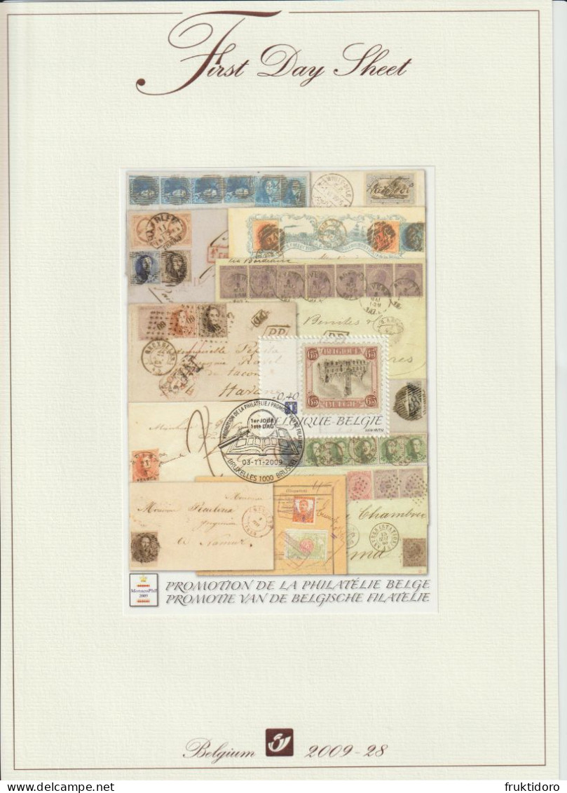 Belgium First Day Sheet 2009-28 Mi Bl 147 A Masterpiece Of Belgian Philately: Termonde Reversed - Brieven En Documenten