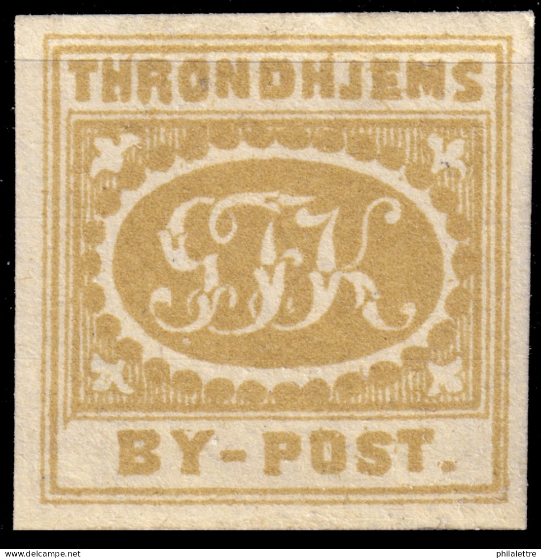 NORVÈGE / NORWAY - G.Krogh Local Post TRONDHJEM (Trondheim) 1sk Yellow-brown (type 2, 1867) - Mint** - Ortsausgaben