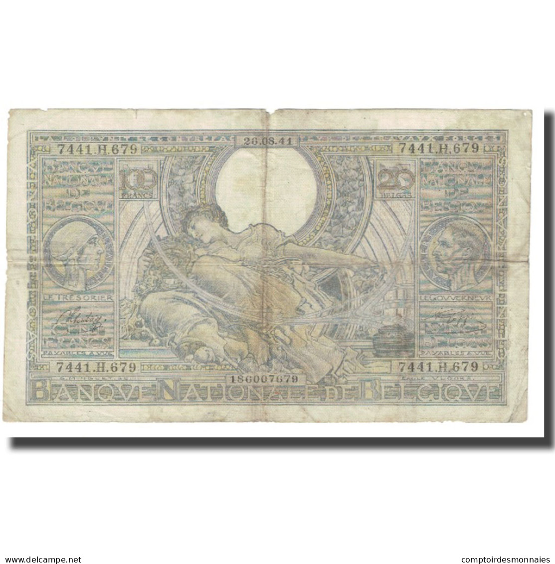 Billet, Belgique, 100 Francs-20 Belgas, Undated (1938), KM:107, TB - 100 Francos