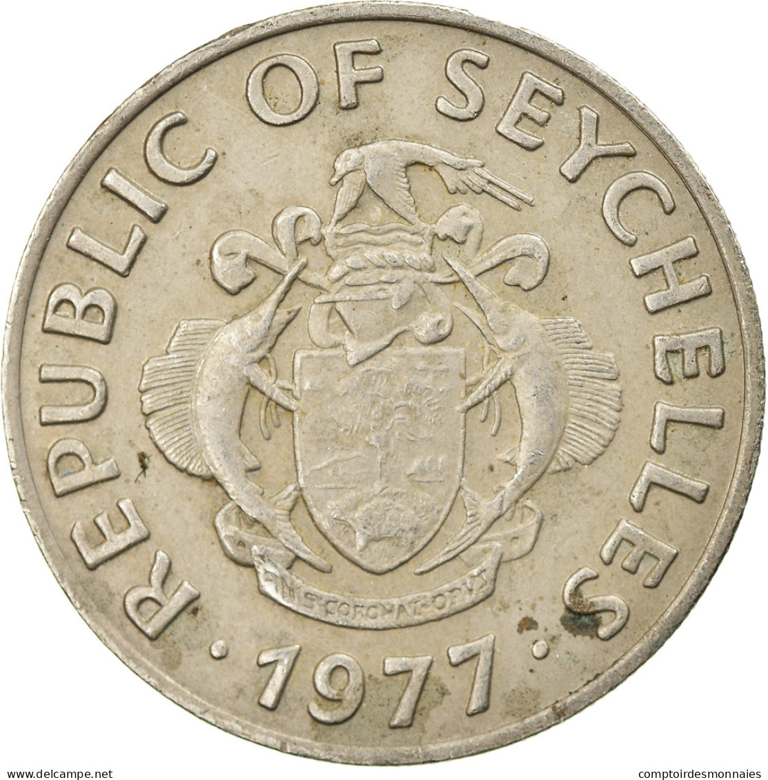 Monnaie, Seychelles, 50 Cents, 1977, British Royal Mint, TTB, Copper-nickel - Seychellen