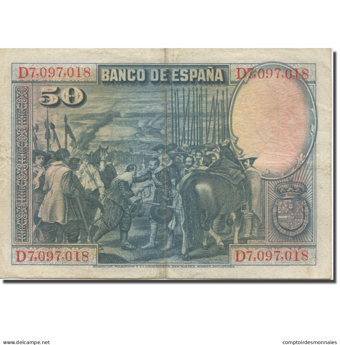 Billet, Espagne, 50 Pesetas, 1928, 1928-08-15, KM:75b, TB+ - 50 Pesetas