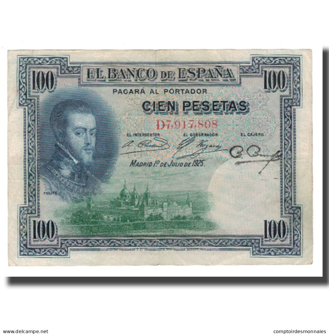 Billet, Espagne, 100 Pesetas, 1925, 1925-07-01, KM:69c, TB+ - 100 Peseten