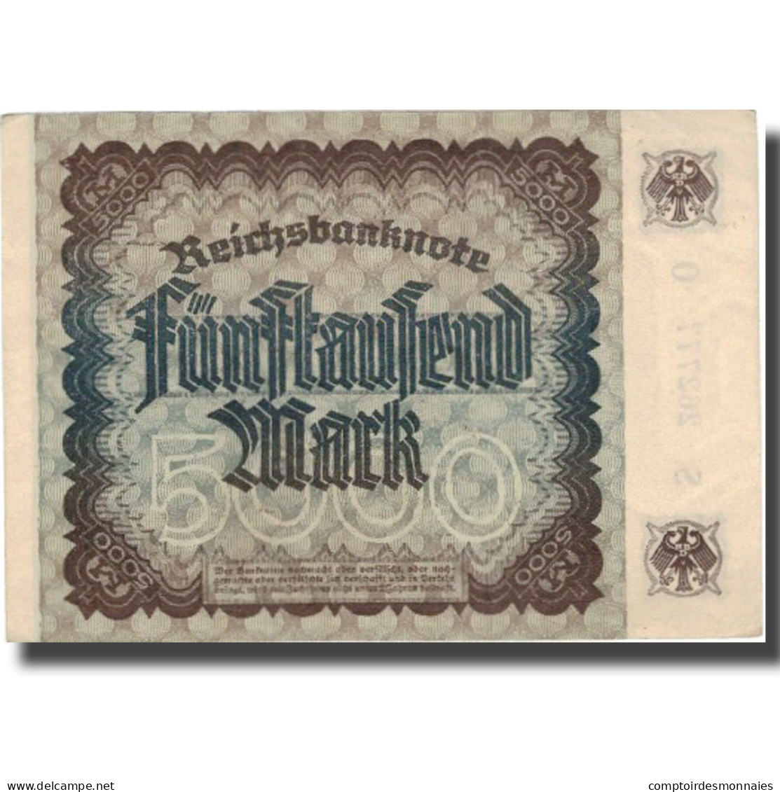Billet, Allemagne, 5000 Mark, 1922, 1922-12-02, KM:81a, TTB+ - 5.000 Mark