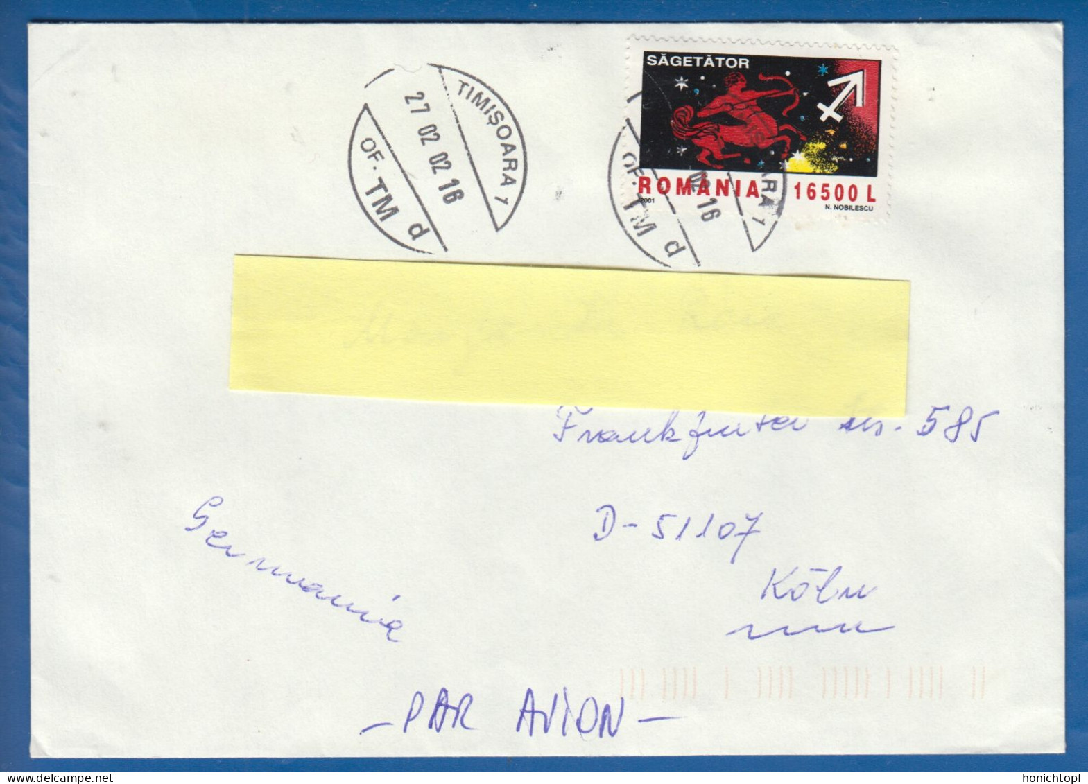Rumänien; Brief Infla 2002; Timisoara; Romania - Briefe U. Dokumente