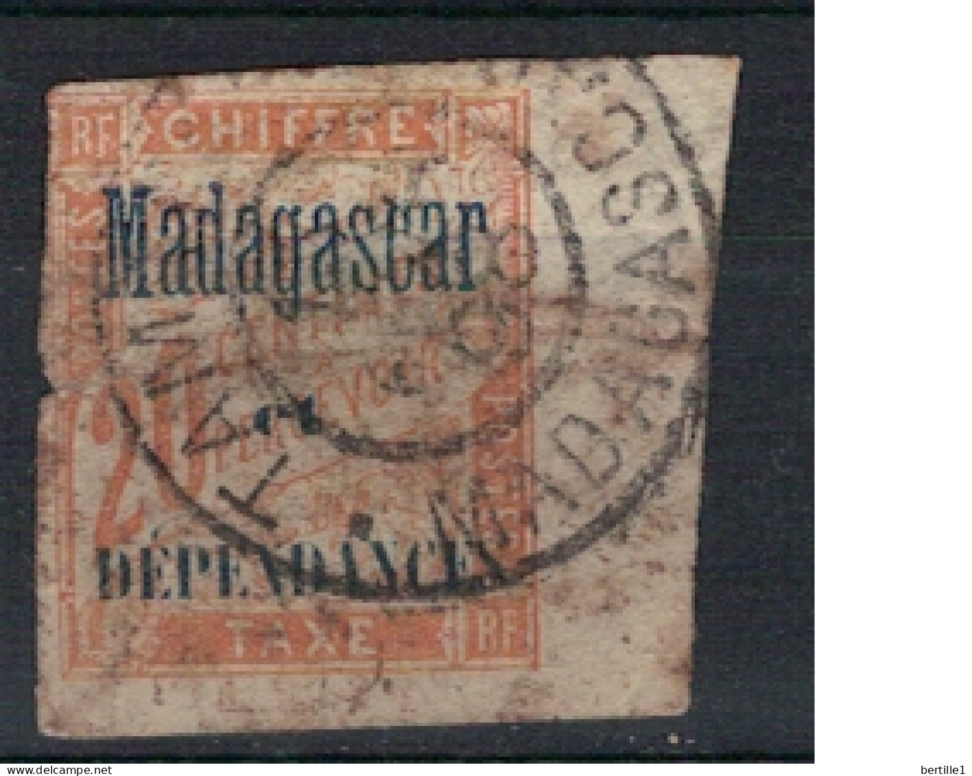 MADAGASCAR         N°  YVERT  N° TAXE 3 ( 2° Choix ) OBLITERE   ( OB 7/58  ) - Timbres-taxe