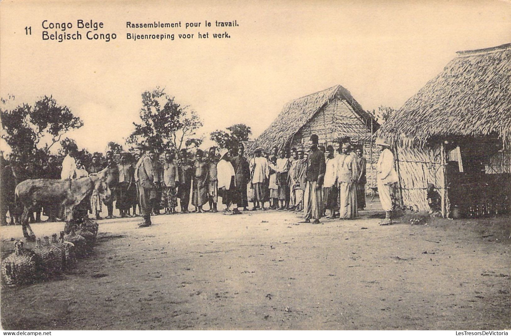 CONGO - Rassemblement Pour Le Travail - Carte Postale Animée - Belgisch-Congo